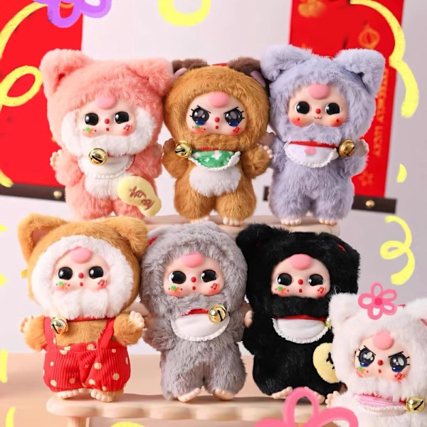 Baby Three Billionaire Lucky Cat Series Blind Box Legetøj Mystery 1pc random