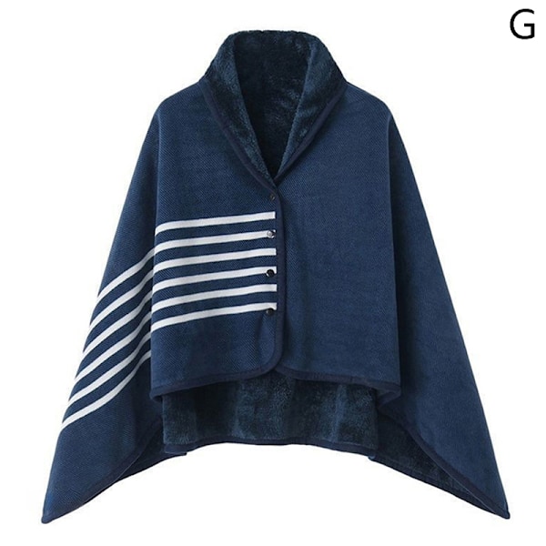 Bærbart rutete fleeceteppe Vintervarmt kaster tykkere teppe dark blue