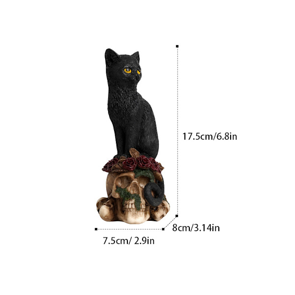 Skeletter dekorative figurer Katte og krager statuer A2