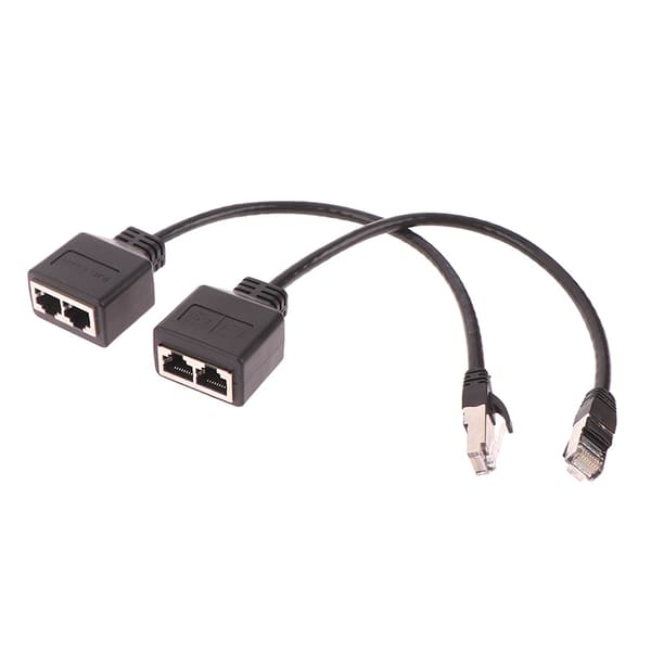 RJ45 1 hann til 2 hunn LAN Ethernet-kabel splitterkabel 31cm