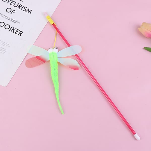 katt Teaser stick paljetter katteleke interaktiv Teaser stick Green