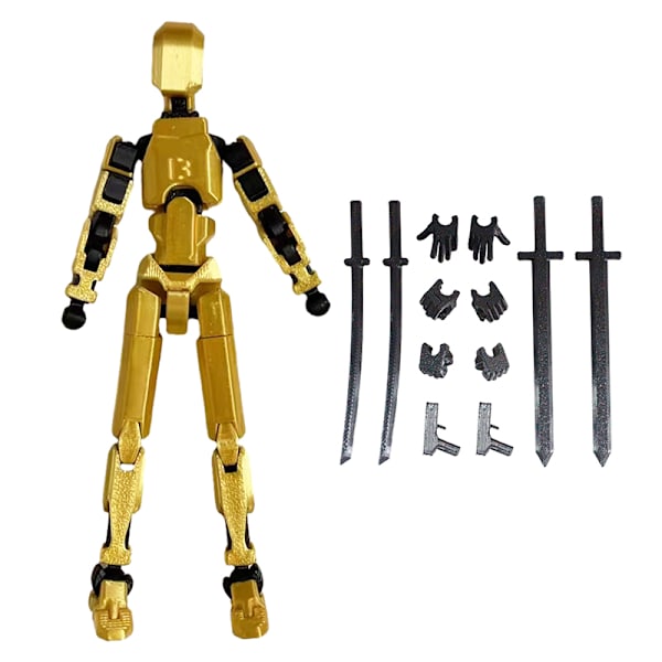 Multi-ed Movable Robot 3d Printet Mannequin Robot Model Gold