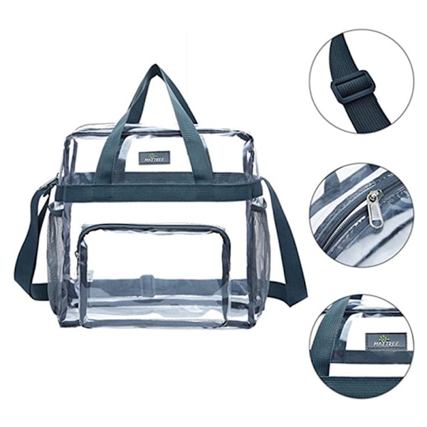 Bärbar transparent axelväska Tote Satchel Black