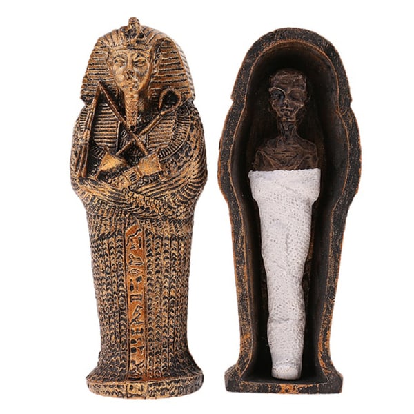 Gammel egyptisk med mumiefigur harpiks håndverksdekor D