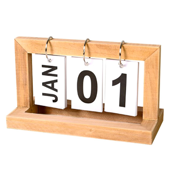 Puinen Vintage Home Calendar Cafe Desktop Koriste A2