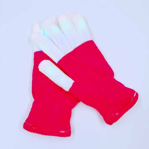 Halloween Fingerhansker Leker LED Glow Glove Festdekorasjon Red