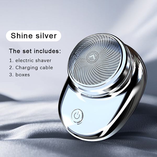 Elektrisk rakapparat Bärbar rakhyvel Resekläder USB Uppladdningsbar Silver