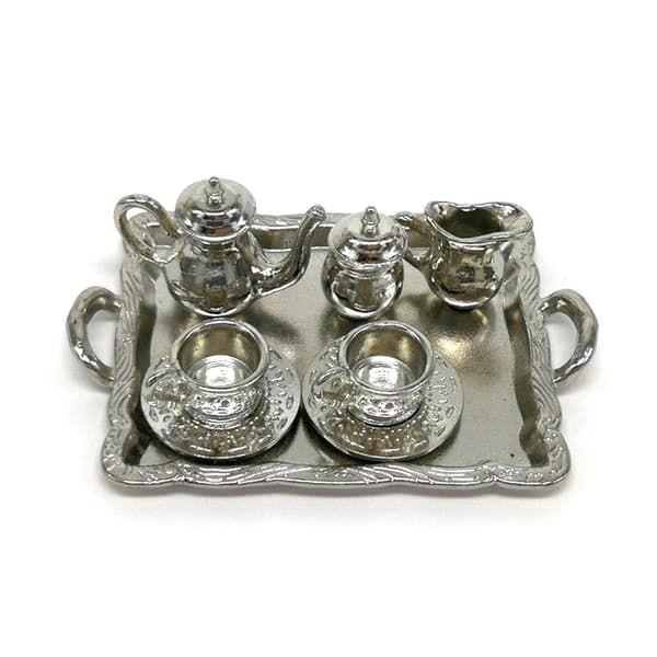 10st/ set Dockhus Miniatyr Metal Tea Dockhusmöbler Min Gold