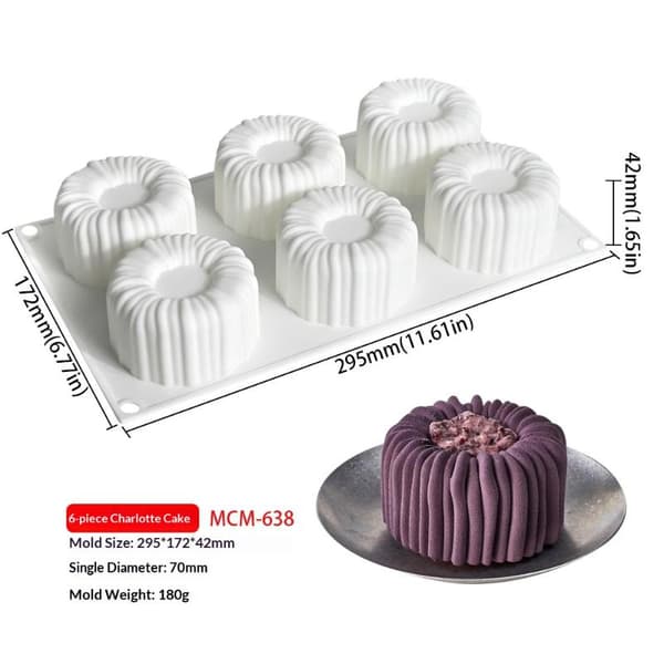6 hulrom sylinder koppform mousse kakeform for å lage dessert Black 2