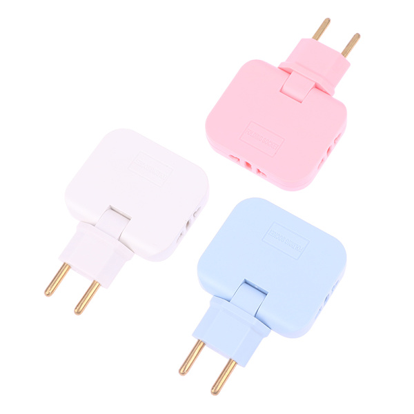 Europeisk forskrift Praktisk reiseadapter med roterende plugg Black+USB