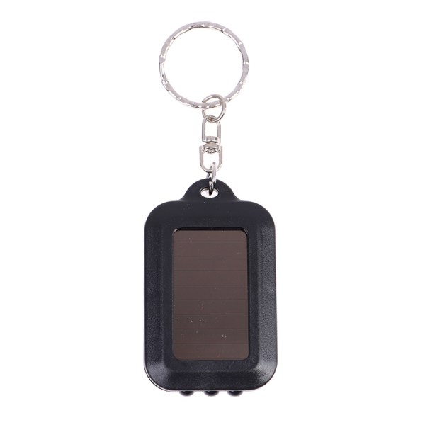 1 stk mini nøglering lommelygte solar lommelygte nødbelysning Black