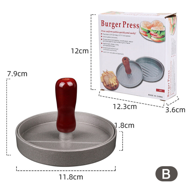 Høj Guality Rund Hamburger Form Aluminiumslegering Hamburger Kød A
