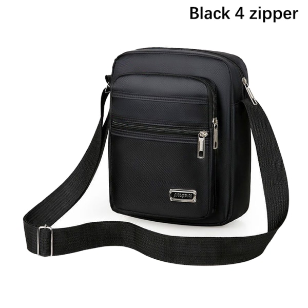 Skuldervesker Travel Casual Oppbevaring Skulderveske Messenger Bags Black 4 zippers