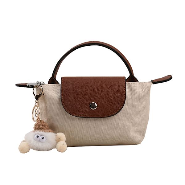 Kangaskassi Nylon Mini Dumplings Värillinen kainalolaukku Brown White