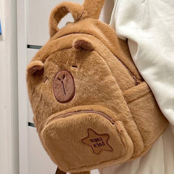 Sarjakuva Capybara Laukku Täytetty eläin casual reppu