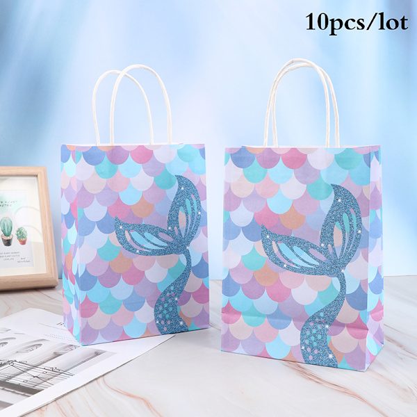 10 kpl Mermaid Tail Paper Lahjakassit Karkkipakkauspussi