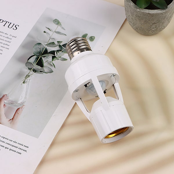 360 graders mänsklig induktionsrörelsesensor lampsockel White