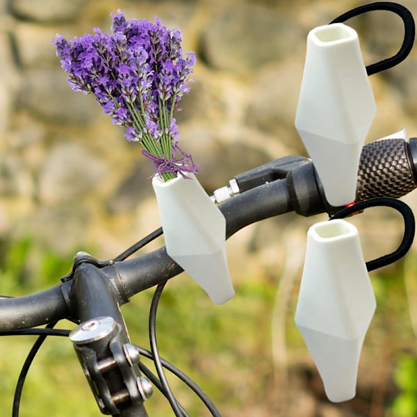 Cykel blomma vas för styren liten cykel knopp vas White