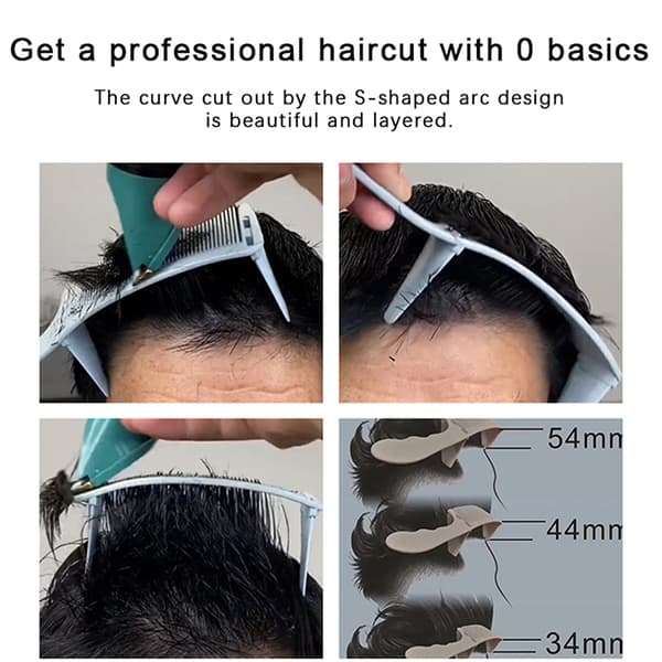 1PC Man Curved Positioning Comb Justerbar Professionel Barber Black