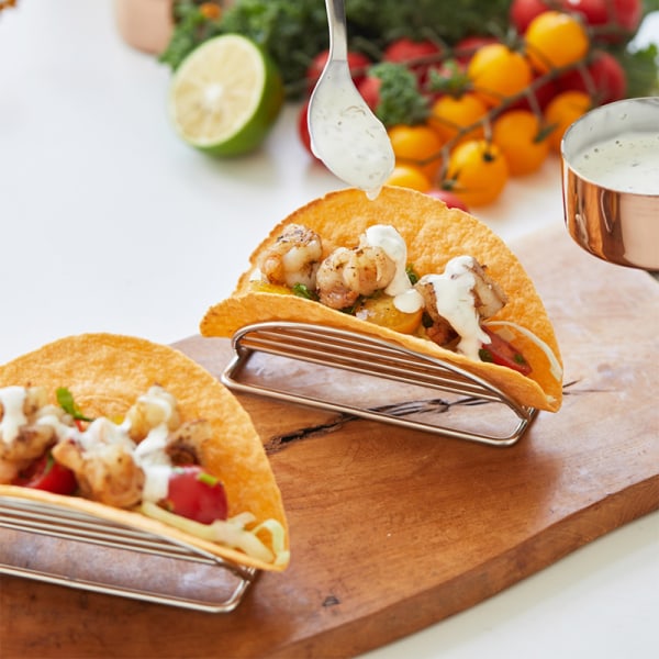 304 rustfritt stål tacoholder Wave Shape stativ