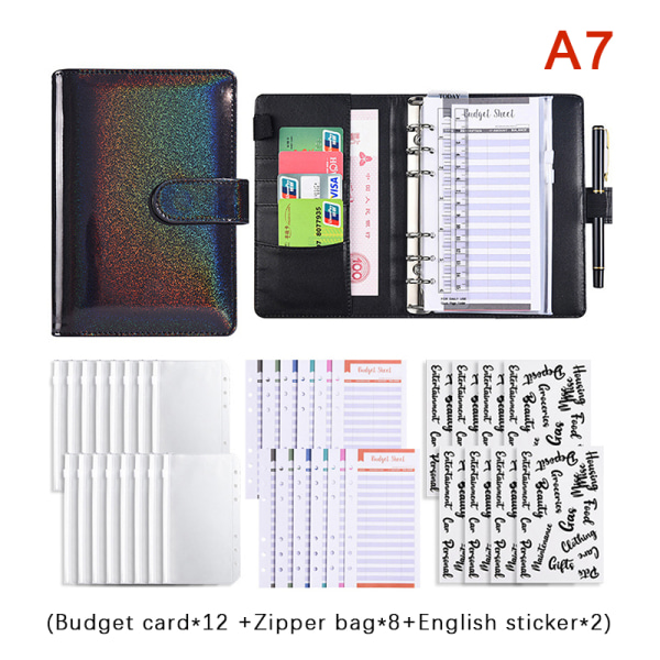 A6 læder budget bindemiddel Notesbog Dagbog kuverter A7