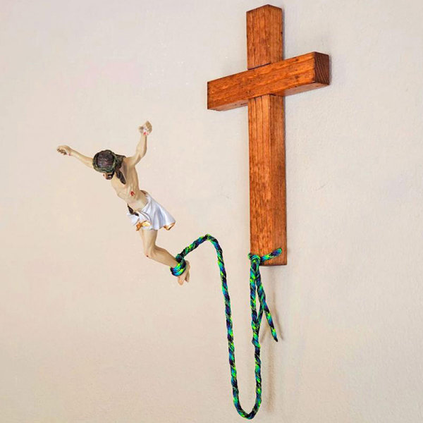 Bungee Jumping Jesus påskeatmosfære dekorative håndverk Multicolor