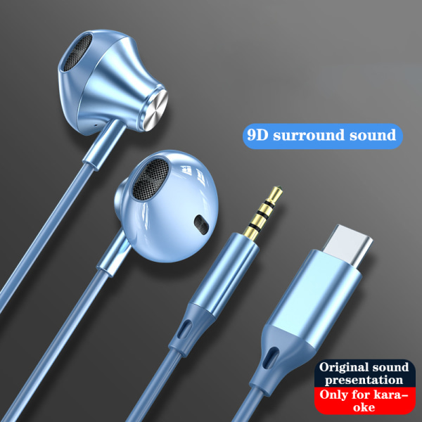 3,5 mm /Type-c Headset In-ear Ny øretelefon for Android X10