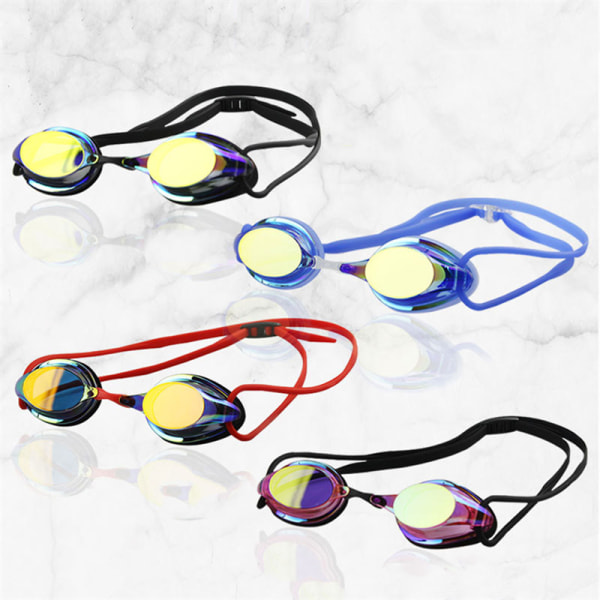 Svømmebriller Plating Anti-Fog Vanntett Silica Gel Goggles Black