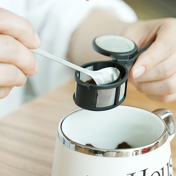 Kaffekapsel pulverfilter ske Te-infuser Genanvendelig