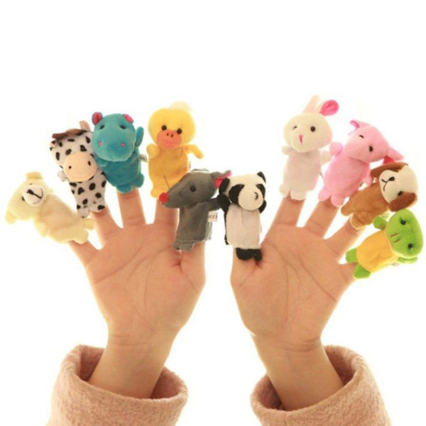 10 stk Baby plysj leke tegneserie dyr finger marionett dukke 10pcs