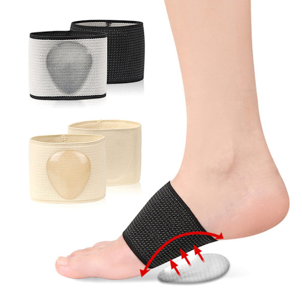 1 Par Flat Foot Correction Cushioning ar Fodpuder Black L