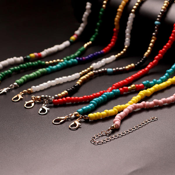 Farverig lille perle sommerfugl stjerne vedhæng Choker Bohemia Neckl C