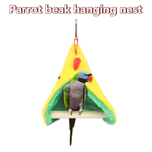 e Bird Parrot Nest Myk Plysj Bird Parrot Hammock Bed Telt