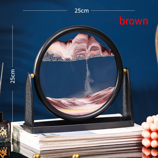 juoksuhiekkamaalaus tiimalasikoriste 360 astetta kierto brown 5d67 | brown  | Fyndiq