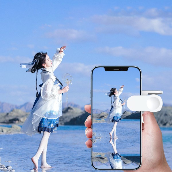 Smartphone Camera Mirror Reflection Clip Kit White