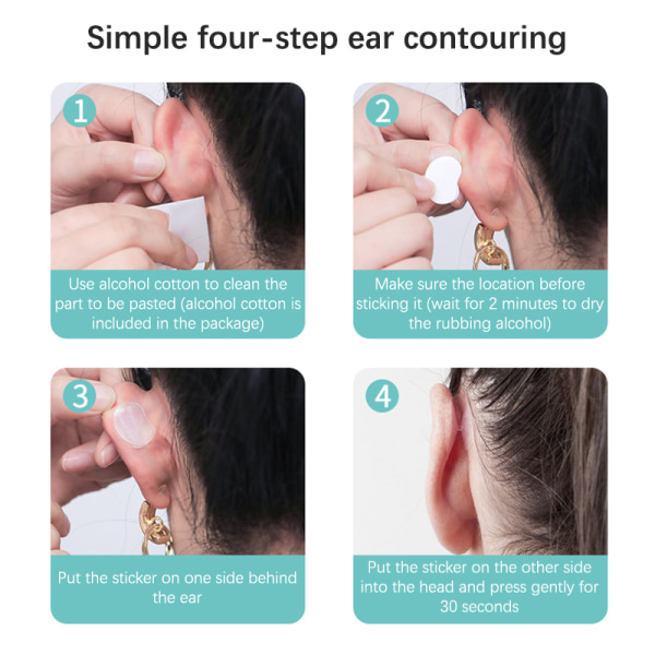 10 stk usynlige utstående ører korrigerende tape øre estetisk White