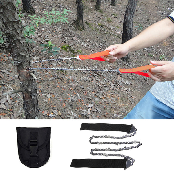 Pocket Chainsaw Emergency Survival Manual Steel Rope Chainsaw Black