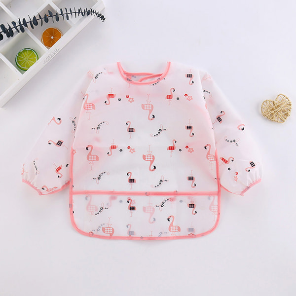 Haklapp för baby Toddler Vattentätt långärmat baby Flamingo
