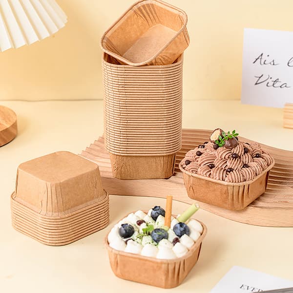 50 stk/sett Kakeform Brødpanne Kake Muffins Cupcake Papirkopper Khaki