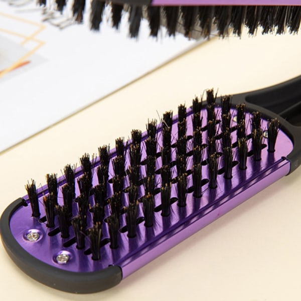 Praktisk V-Shape Hair Retting Dobbel Brush Comb Rose red