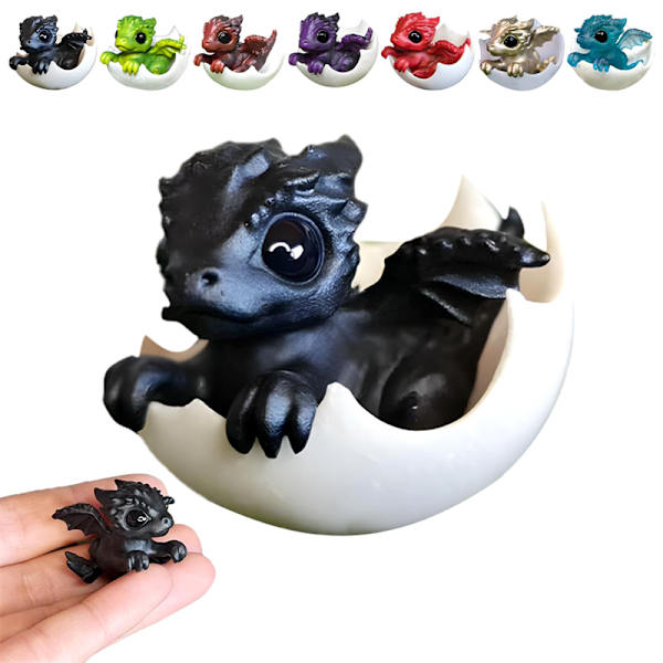 Vastasyntynyt lohikäärme munassa 3D-taidelohikäärmepatsas Pieni miniatyyri A3
