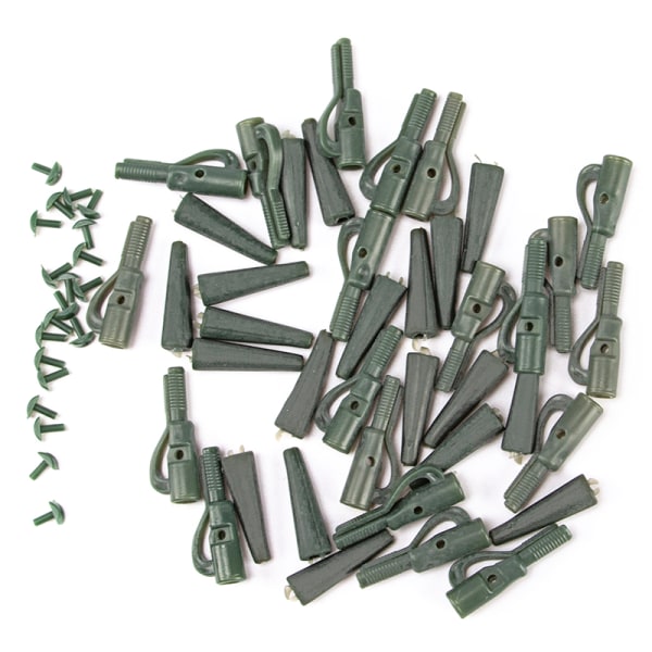 50 sæt mini blyclips & halegummi kegle karper fiskegrej 50pcs