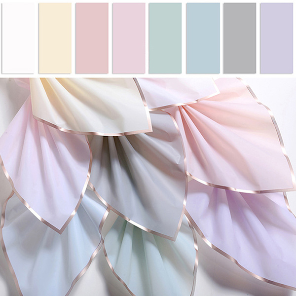 20 stk/parti Golden Rose Flower Indpakningspapir Gavepapir White