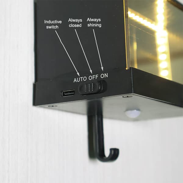 Bilgarage Nøgleholder med Åbningsdør Vægmontering med LED A