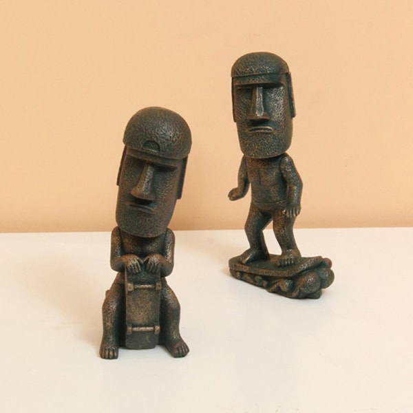 Resin Udsmykning Moai Stone Statue Blind Box Funny Gift