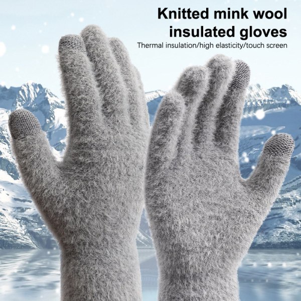 1 par fortykkede varme hansker Winter Mink Touch hansker A2 23f2 | A2 |  Fyndiq