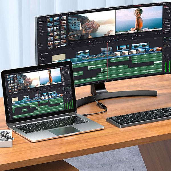 1 stk Type C til HDMI4K videokabelkonverteringsadapterkabel Black
