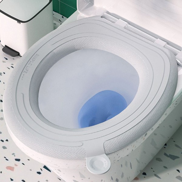 2 stk Toiletsædebetræk Måtte Vaskbar toiletlågpude Gray O-shaped