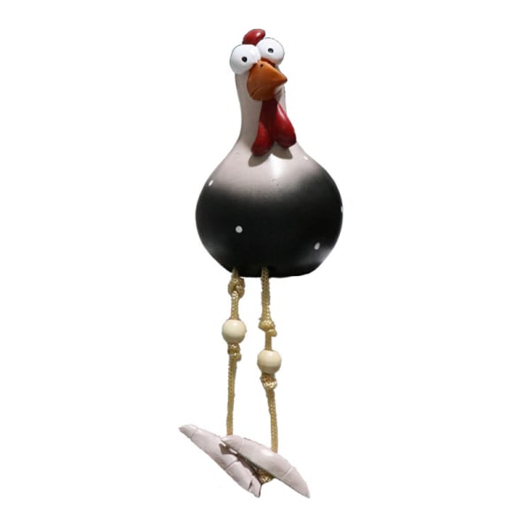 Rolig kyckling staket dekor hart statyer hemdekorationer Black