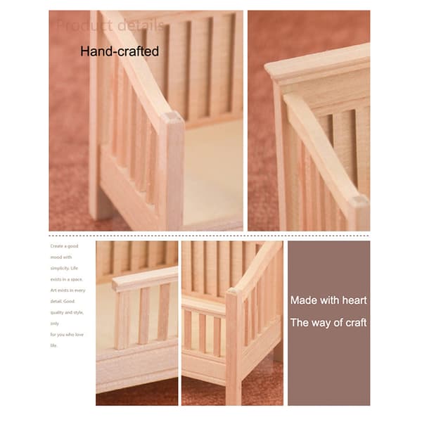 Dukkehus Miniature Seng Baby Seng Vugge Seng Hjem Model